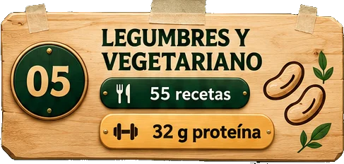 Legumbres y vegetariano 55 recetas 32 g proteína. Lentejas con arroz y huevo, hamburguesas de lentejas, garbanzos al curry ligero.