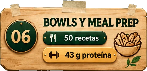 Bowls y meal prep 50 recetas 43 g proteína. Bowl de pollo y batata, res al curry con arroz, bowl tipo ramen con huevo y pollo.